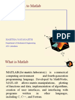 Introduction To Matlab: Hasitha Nayanajith