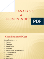 Cost Analysis & Elements of Cost