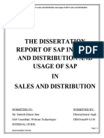 The Dissertation Report of Sap in Sales and Distribution and Usage of Sap IN Sales and Distribution