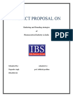 Project Proposal On: Marketing and Branding Strategies of Pharmaceutical Industry in India