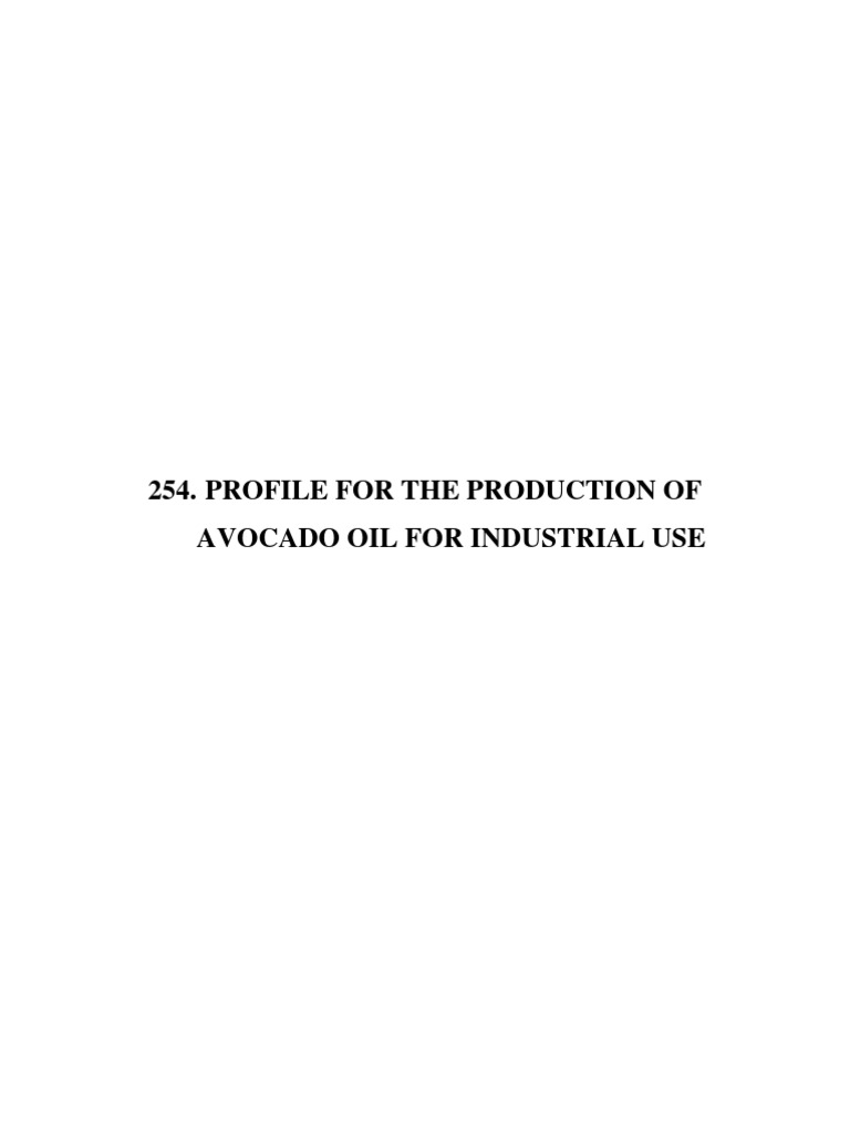 Avocado Oil Production Plant Profile | PDF | Internal Rate Of Return ...