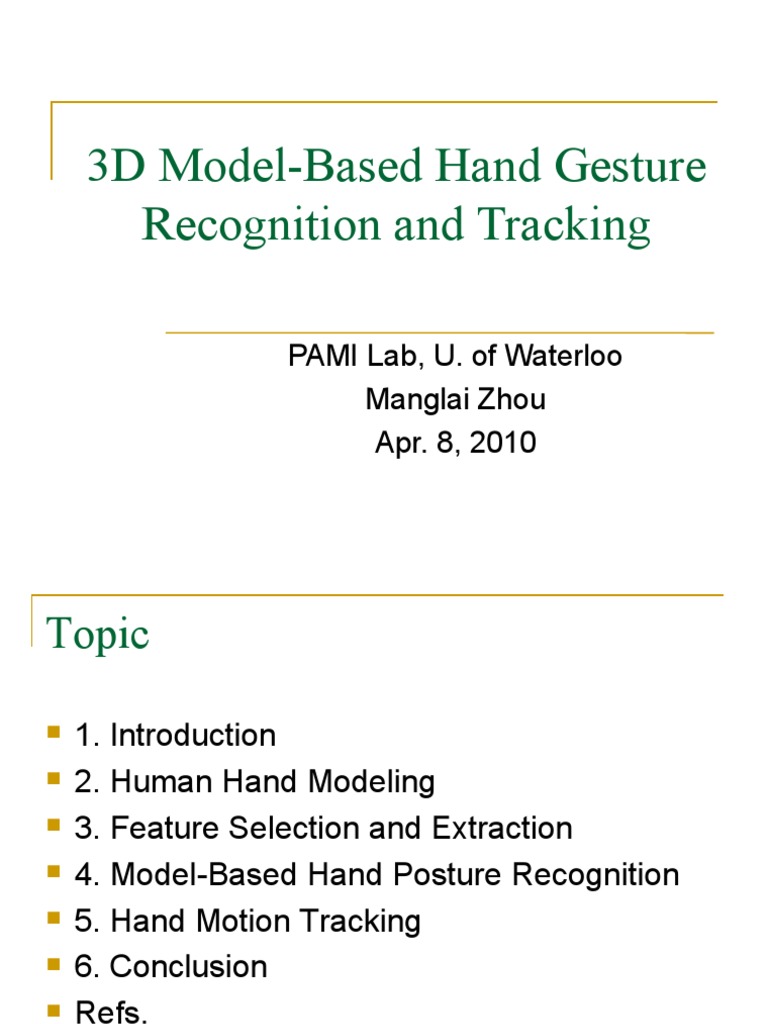 3D Hand Gesture Recognition System | PDF | 3 D Computer Graphics | 2 D ...
