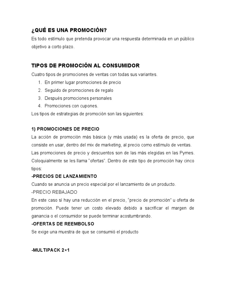 Tipos y Estrategias de Promoción | PDF | Crecimiento personal y ...
