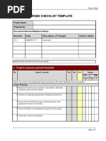 Download Lessons Learned Checklist Template by 123vsa SN45037569 doc pdf