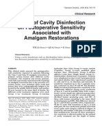 Effect of Cavity Disinfection On Postoperative Sensitivity Associated With Amalgam Restorations
