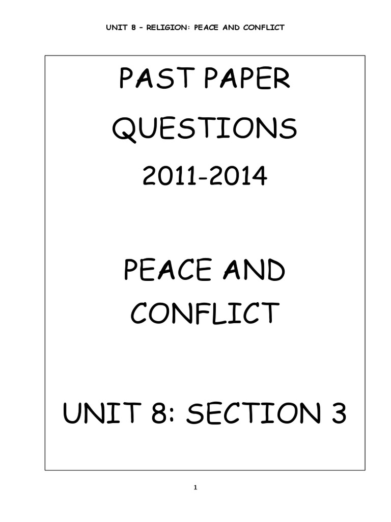 Past Paper Questions on Peace and Conflict | PDF | Social Science