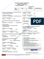 Penilaian Tengah Semester 2 SD Tahun Pelajaran Agama Islam