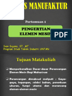 PRESENTASI ELEMEN MESIN - Pertemuan 1 PDF