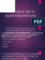 Summative Test in Epp4 Industrial Arts