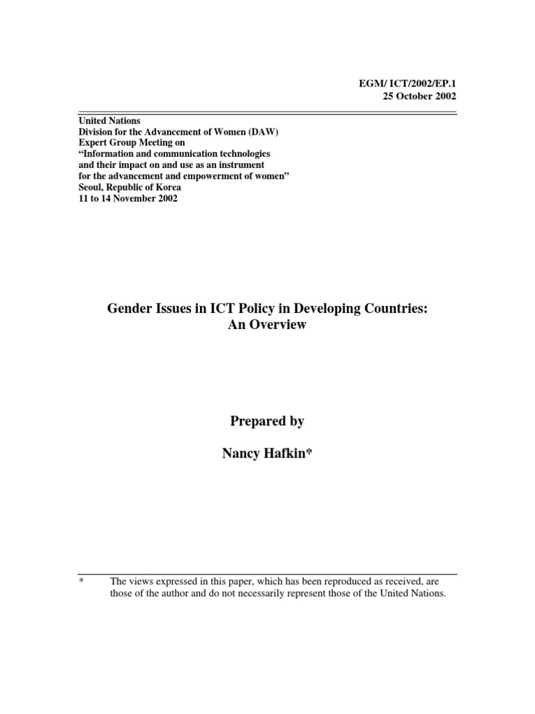 Gender and ICT Policy in Developing Nations | PDF