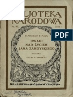 Staszic S., Uwagi Nad Życiem Jana Zamoyskiego, 1926 (BN) PDF