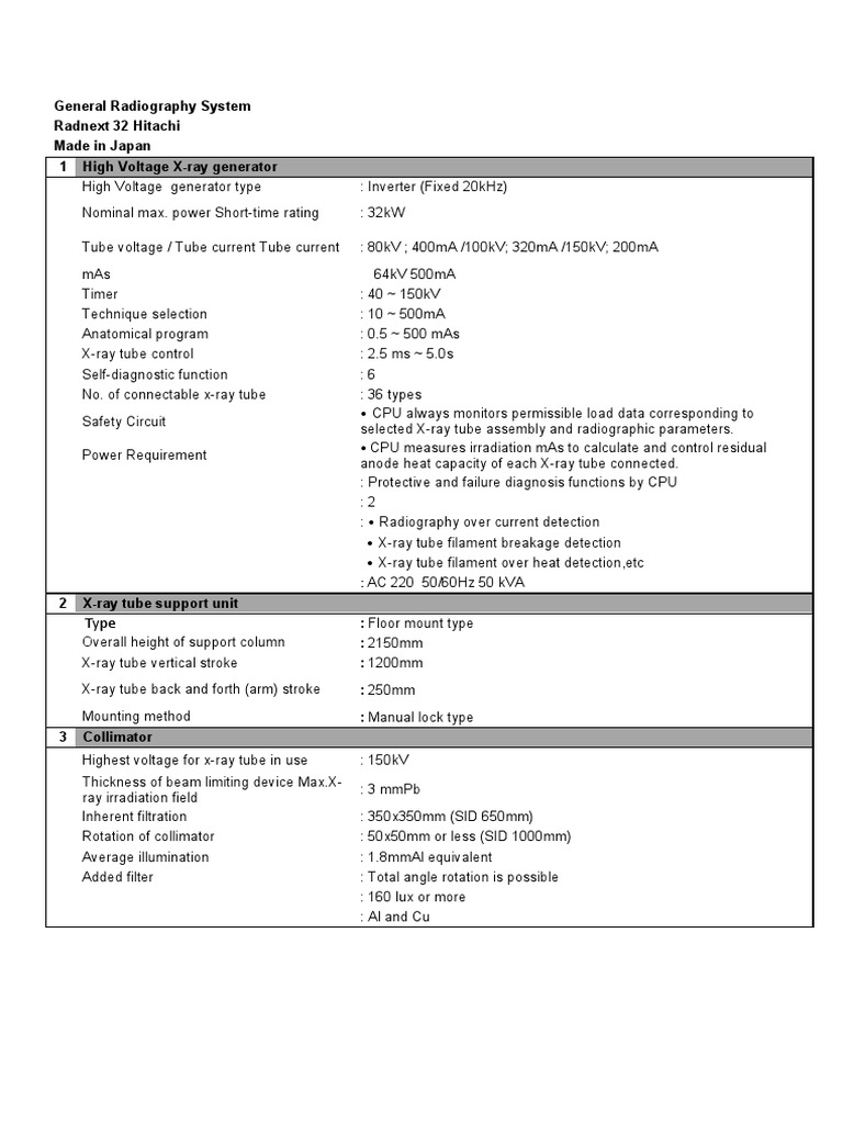 General Radiography System