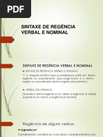 REGÊNCIA VERBAL E NOMINAL