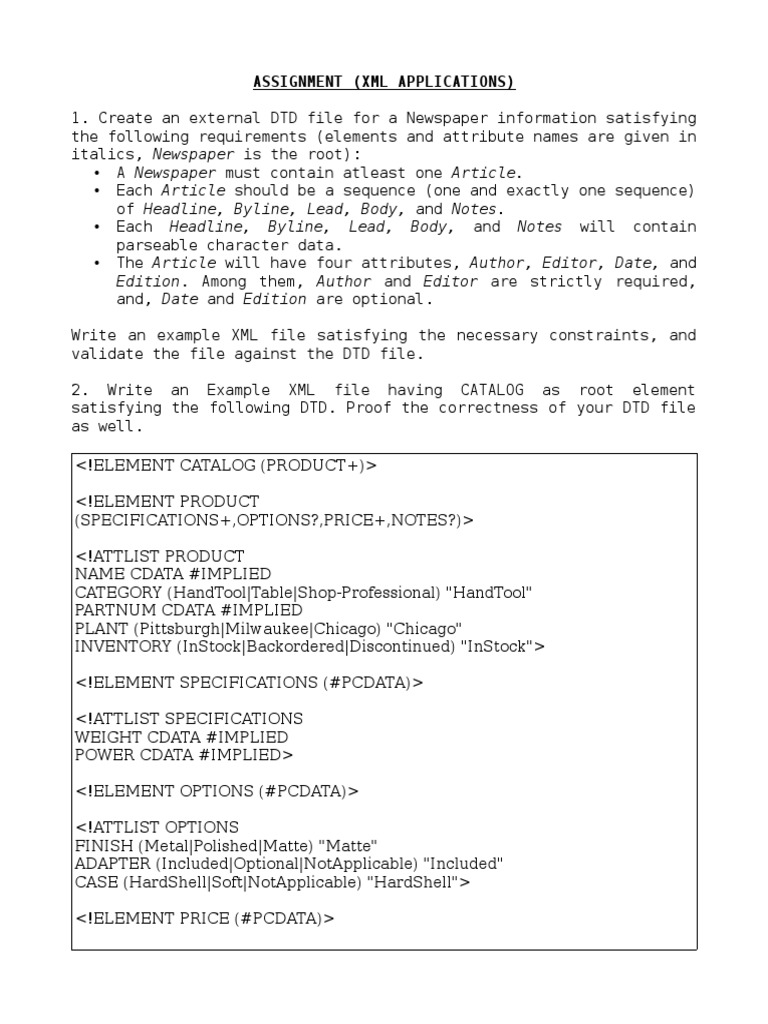 XML DTD and Example File Guide | PDF | Computers | Technology & Engineering