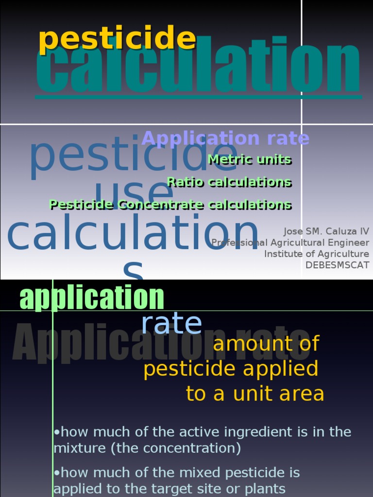 Pesticide Calculation Pdf