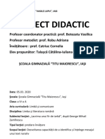 Proiect Didactic Predare-Învățare