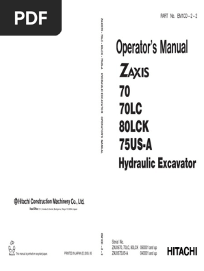ZX70-80 Operator Manual | PDF | Technology & Engineering