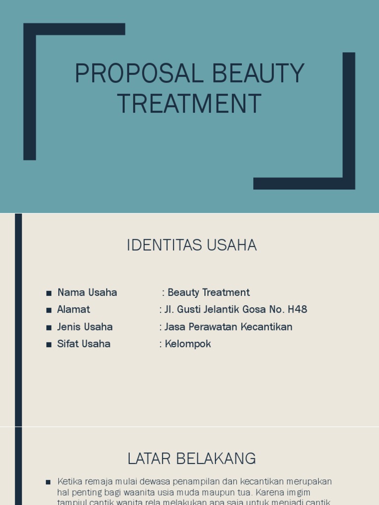 Proposal Usaha Beauty Treatment Mataram | PDF