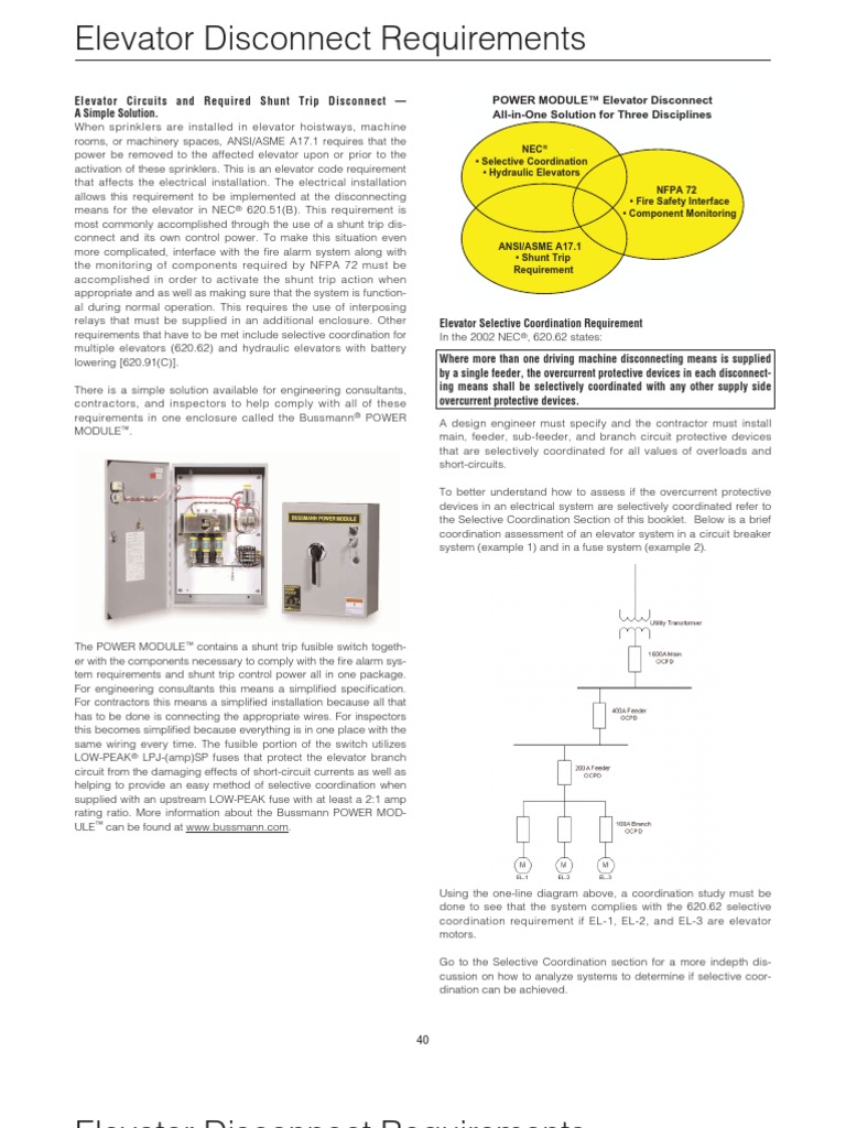 Elevator Disconnect Requirements PDF Fuse (Electrical) Transformer