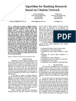 An Efficient Algorithm For Ranking Research Papers Based On Citation Network