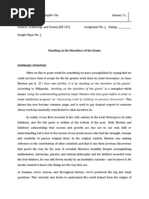 Insight Paper - Standing On the Shoulder of the Giants