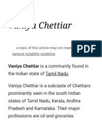 Vaniya Chettiar Wiki