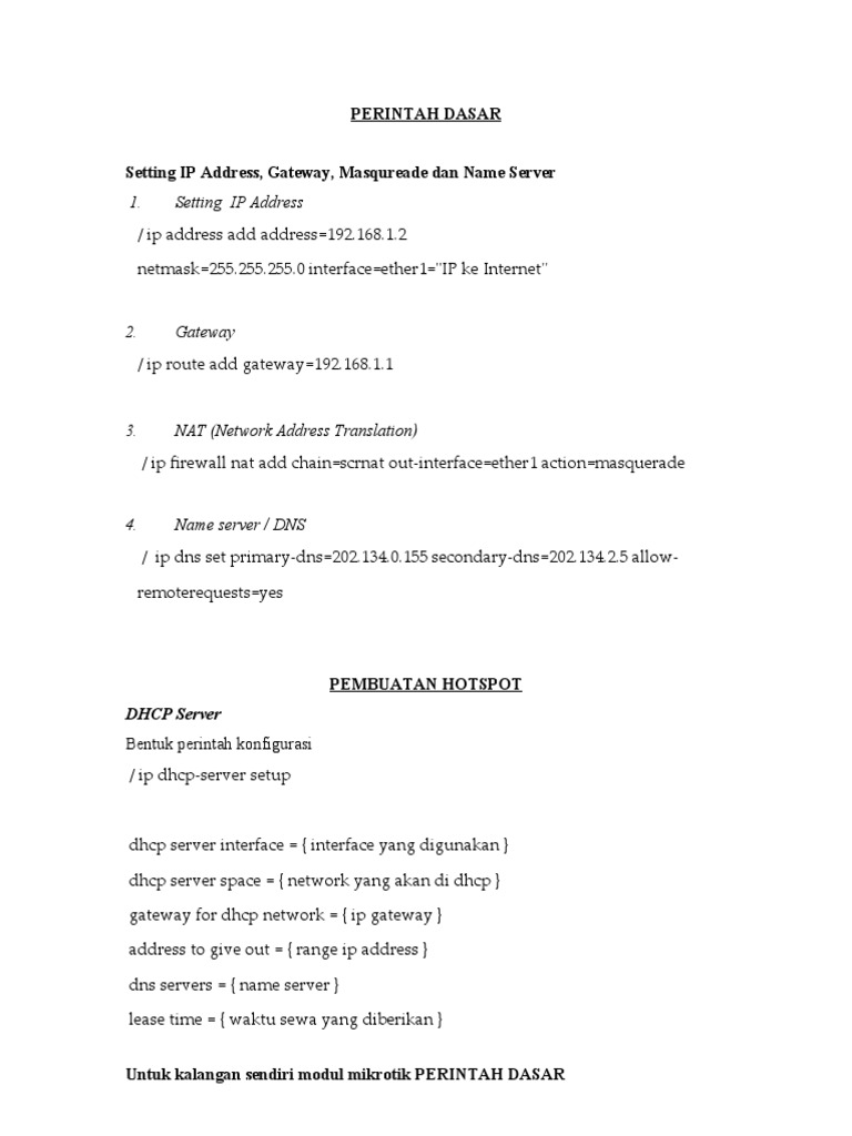 Konfigurasi Dasar Mikrotik Router | PDF | Server Proxy | Firewall ...