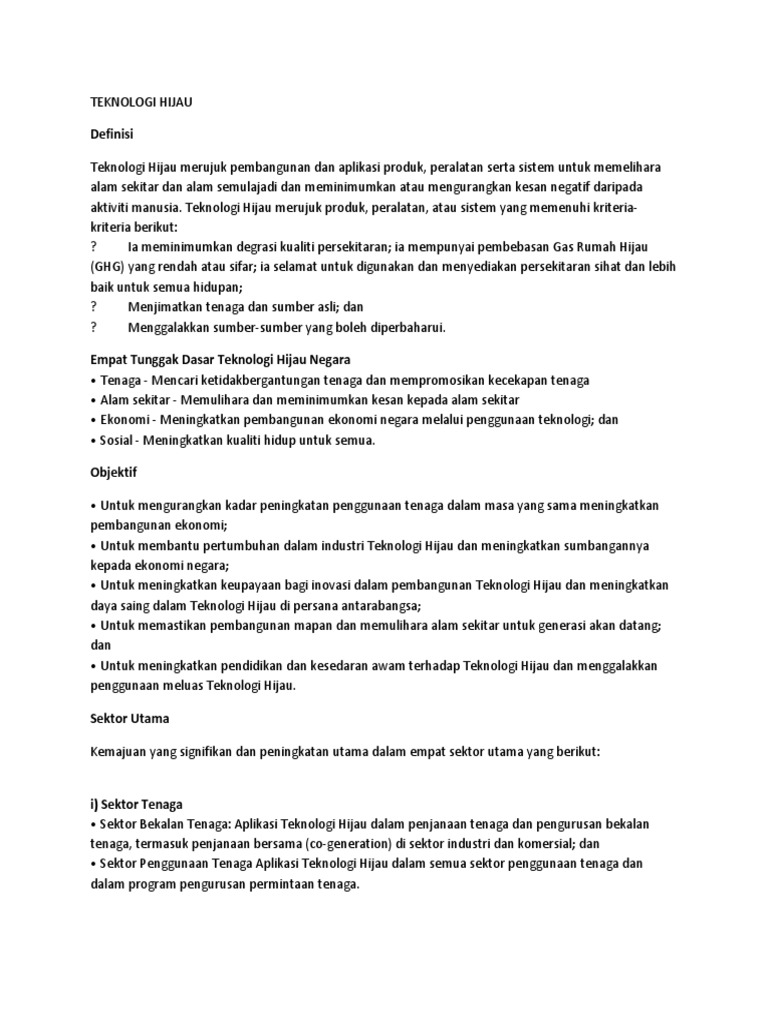 Teknologi Hijau Pdf