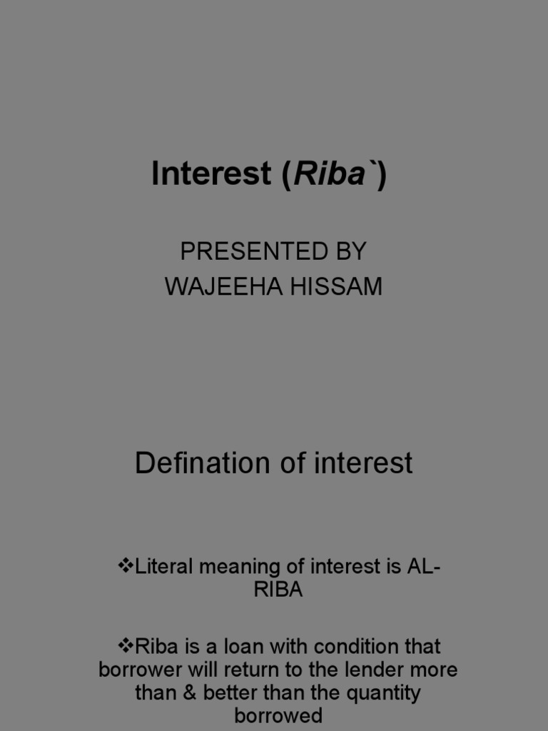 Understanding Riba: Islamic Perspectives on Interest | PDF | Religion ...
