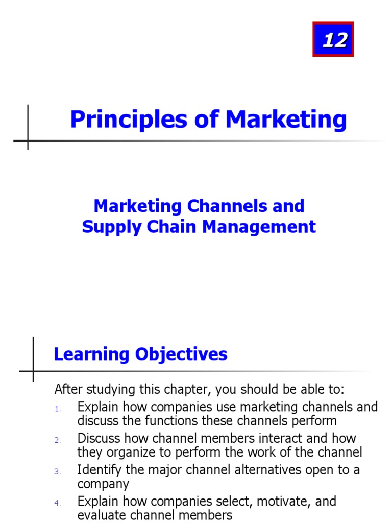 Marketing Channels & Supply Chain Insights | PDF | Logistics | Supply Chain