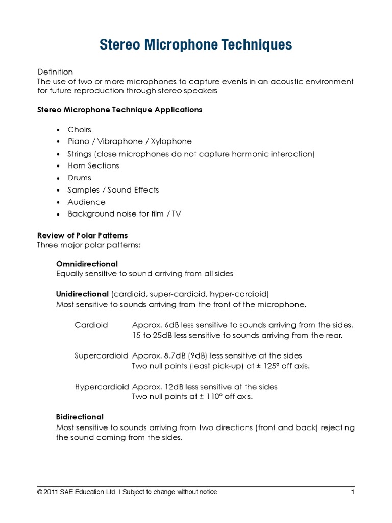 Stereo Microphone Techniques PDF