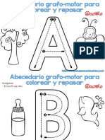 Abecedario Grafomotor para Colorear y Repasar PDF