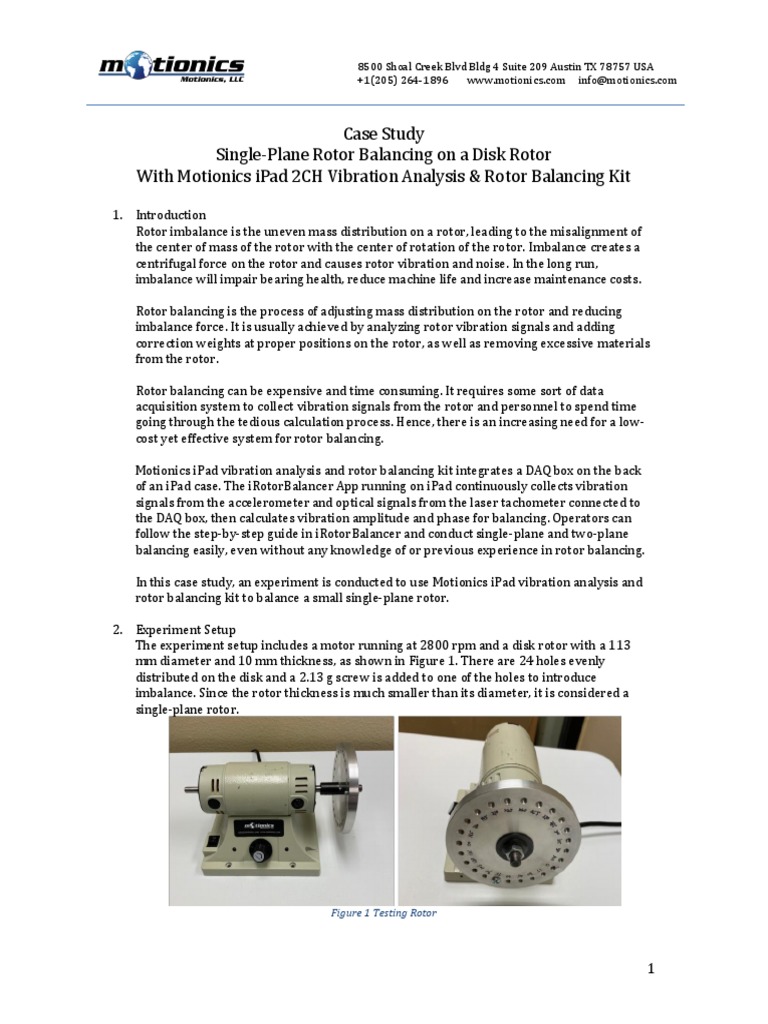 Rotor Balancing Case Study with iPad | PDF