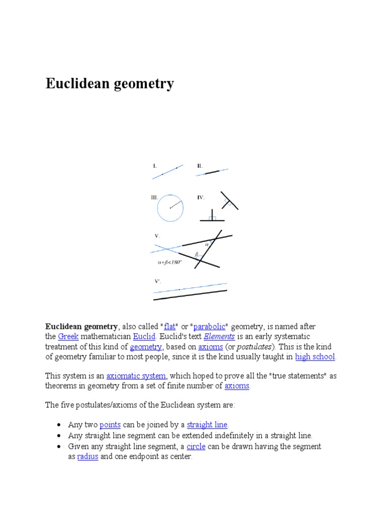 Euclidean Geometry | PDF | Axiom | Space