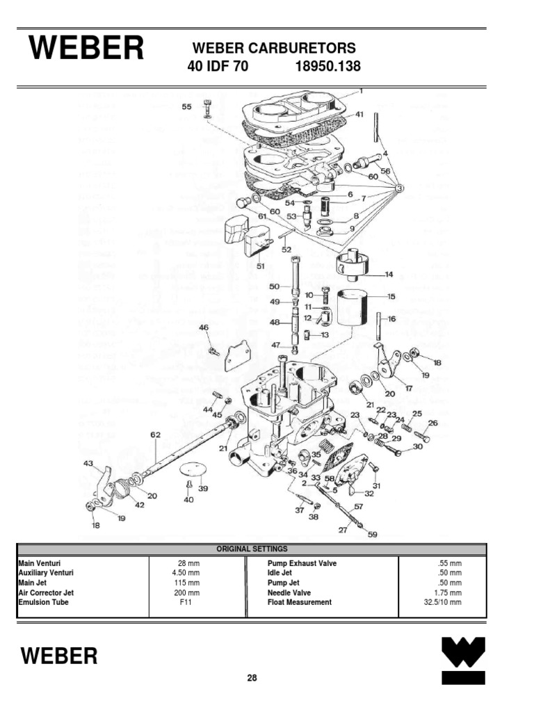 er Carburetors 40 Idf 70 18950.138 PDF Carburetor Throttle