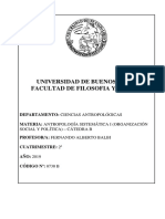 Antropología Sistemática I (Organización social y política) - Cátedra B - Programa General 2019, Prof. Balbi, Fernando
