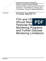 GAO Report - FDA and USDA Pesticide Monitoring Sampling Limitations Gao-15-38 PDF