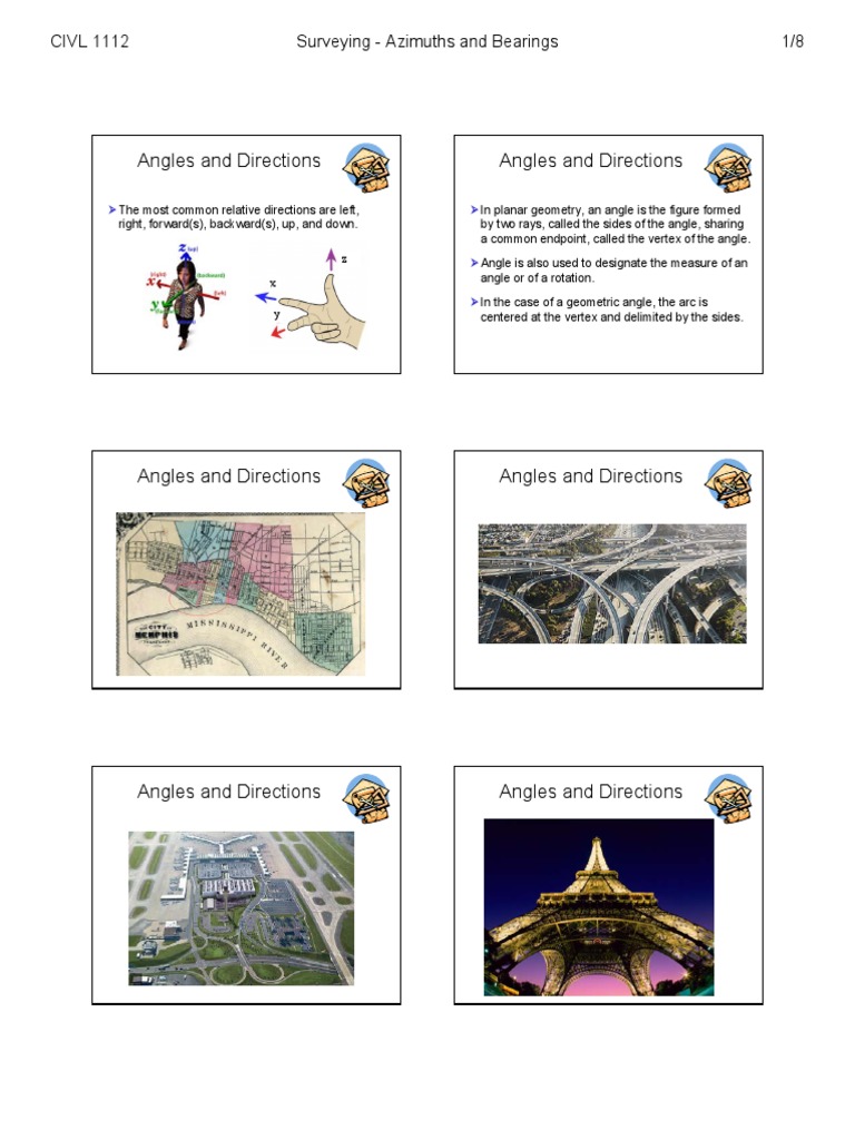Surveying Angles PDF | PDF | Angle | Azimuth