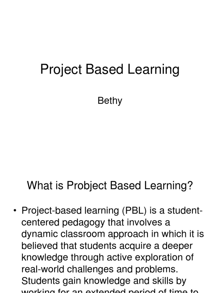 Understanding Project Based Learning | PDF | Project Based Learning ...