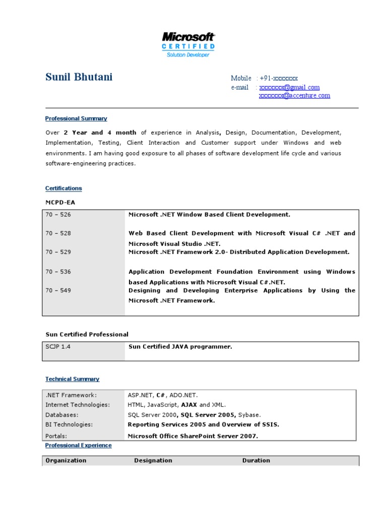 Sunil Bhutani - Software Engineer Profile | PDF | Web Application ...
