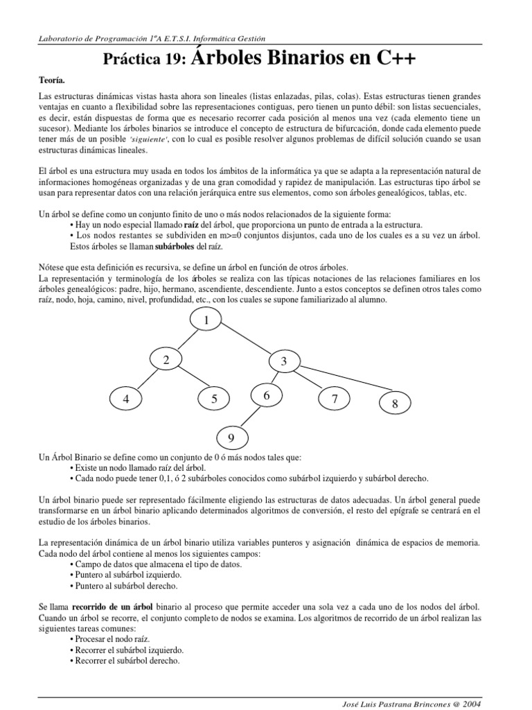 Arboles en C++ | PDF | Áreas de informática | Informática teórica