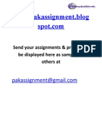 WWW - Pakassignment.blog: Send Your Assignments & Projects To Be Displayed Here As Sample For Others at