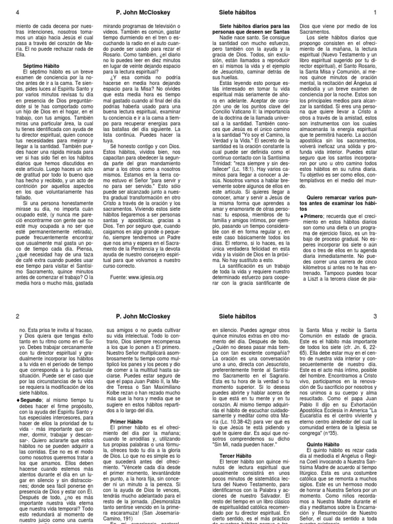 Siete Hábitos para la Santidad Diaria | PDF | Oración | Cristo (título)