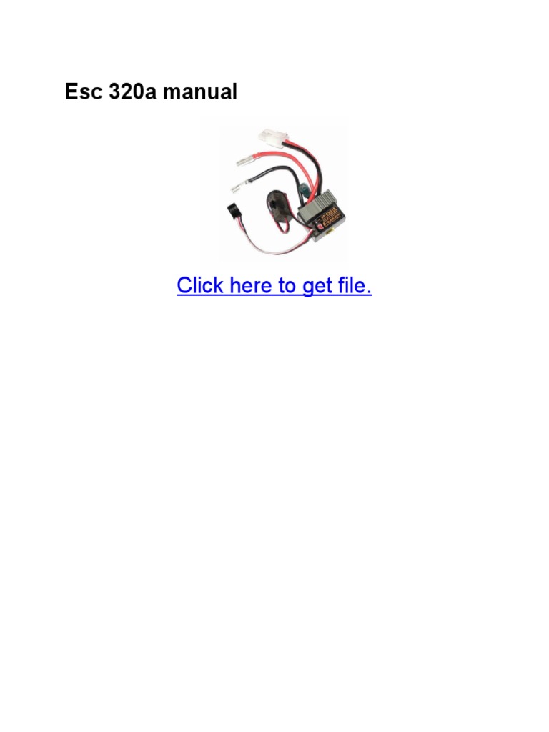 Esc 320a Manual | PDF | Machines | Vehicles