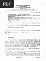 Morth Technical Circular Guidelines For Metal Crash Barrier (Semi Rigid) PDF