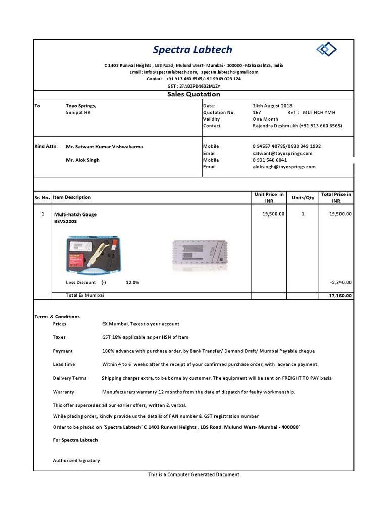 167 Toyo Springs MultiHatch Gauge BEVS Spectra Labtech QTN PDF