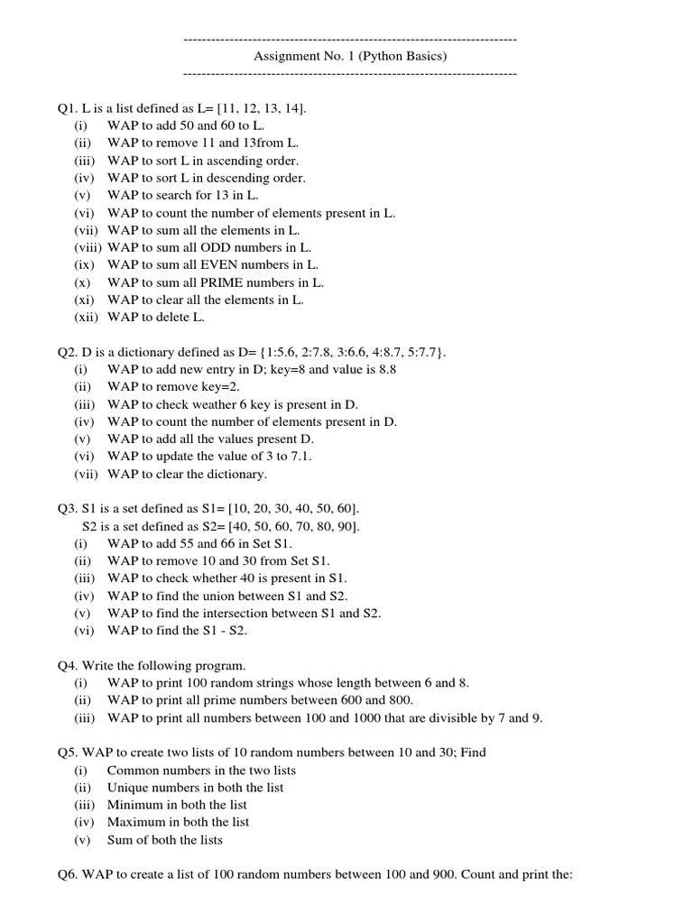 Python Basics Assignment Solutions | PDF | Discrete Mathematics ...