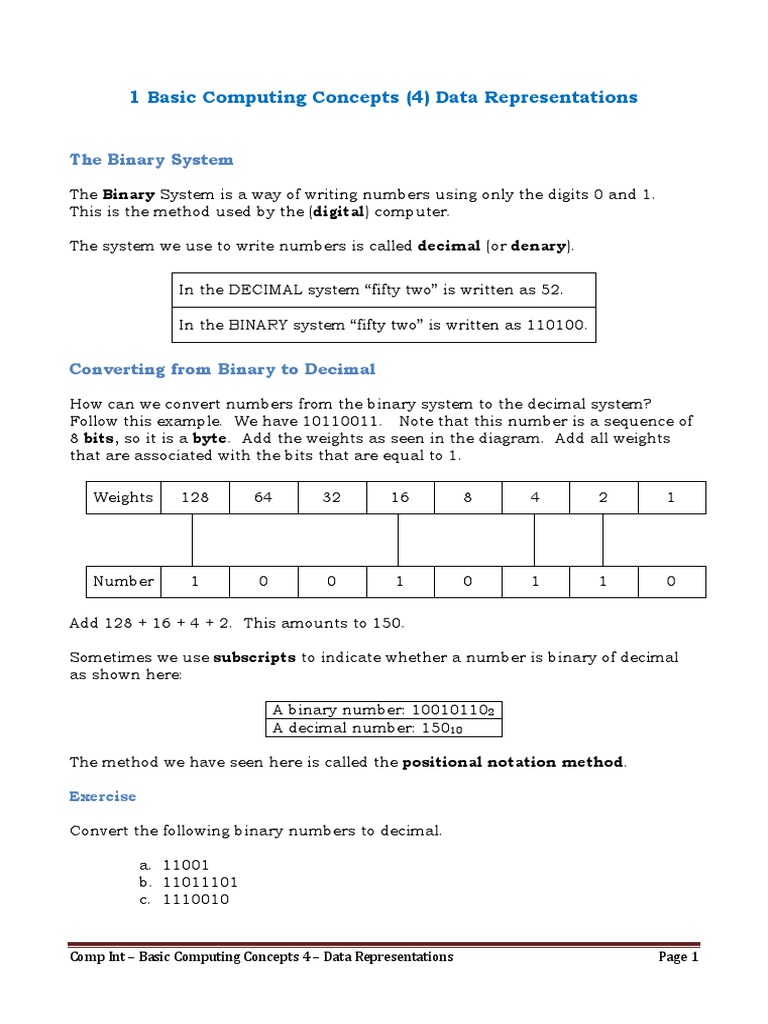 Python Data Representation Notes. | PDF | Binary Coded Decimal | Ascii