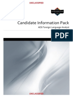 Foreign Language Analyst candidate information pack