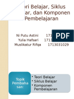 Teori Belajar, Siklus Belajar, dan Komponen Pembelajaran